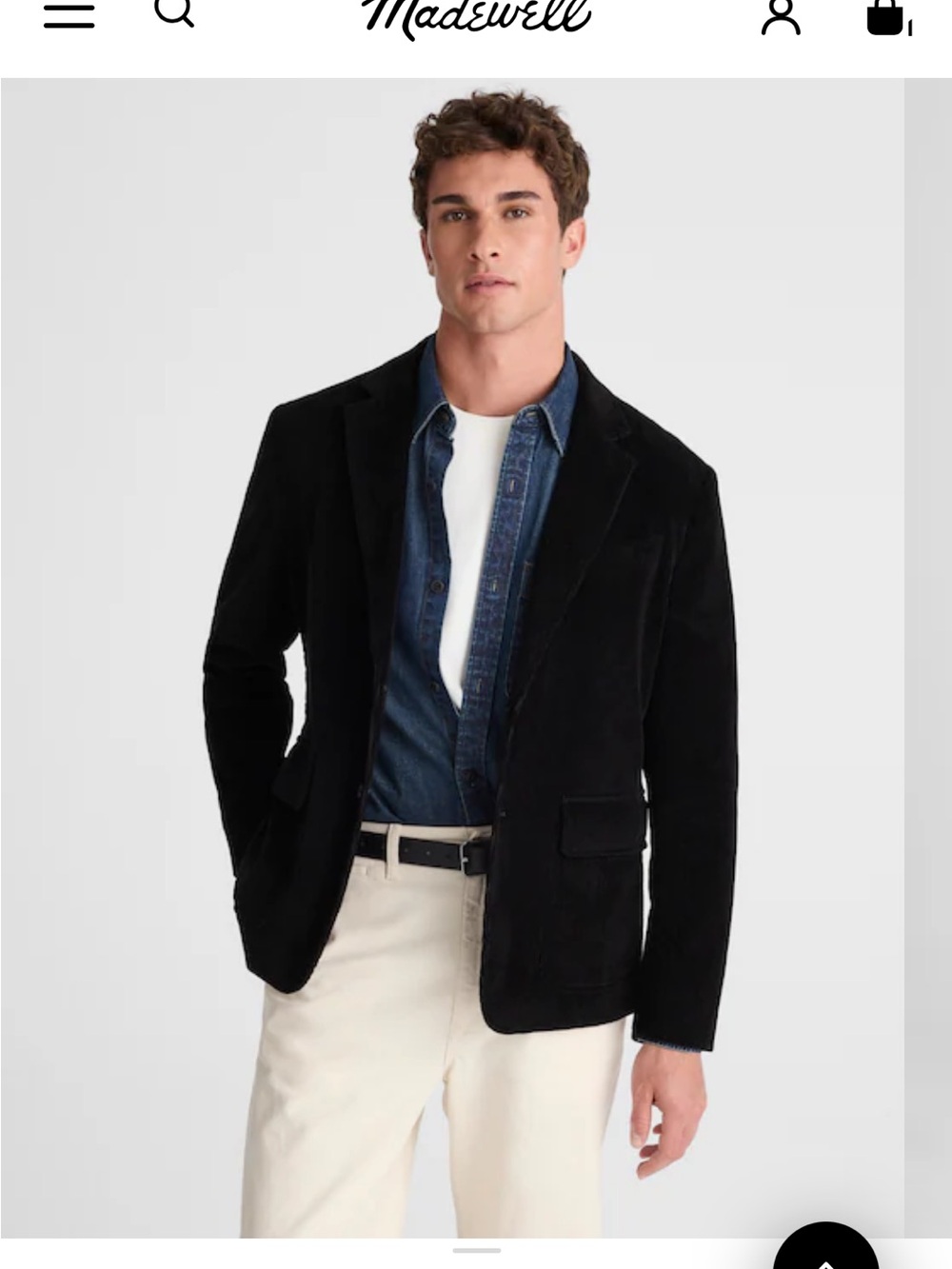 Men’s Madewell Corduroy Unstructured Blazer sz 38